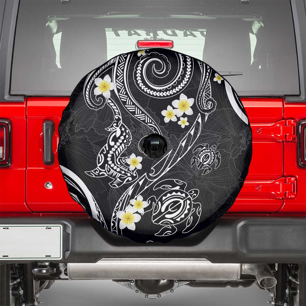 Polynesia Tribal Spare Tire Cover Tentacles Plumeria