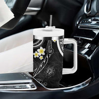 Polynesia Tribal Tumbler With Handle Tentacles Plumeria