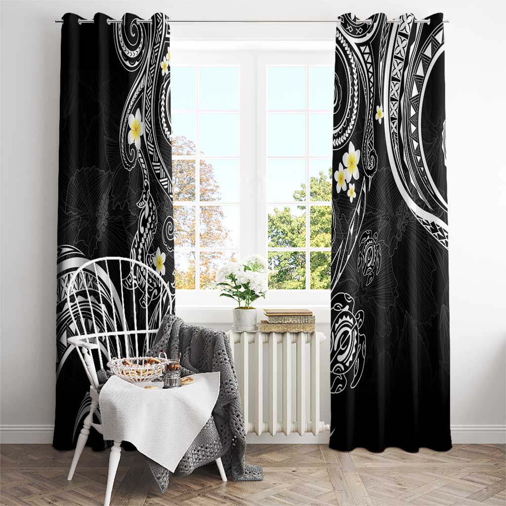 Polynesia Tribal Window Curtain Tentacles Plumeria