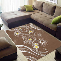 Polynesia Tribal Area Rug Mocha Plumeria Tentacles