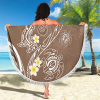 Polynesia Tribal Beach Blanket Mocha Plumeria Tentacles
