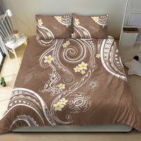 Polynesia Tribal Bedding Set Mocha Plumeria Tentacles