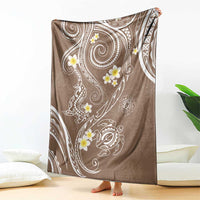 Polynesia Tribal Blanket Mocha Plumeria Tentacles