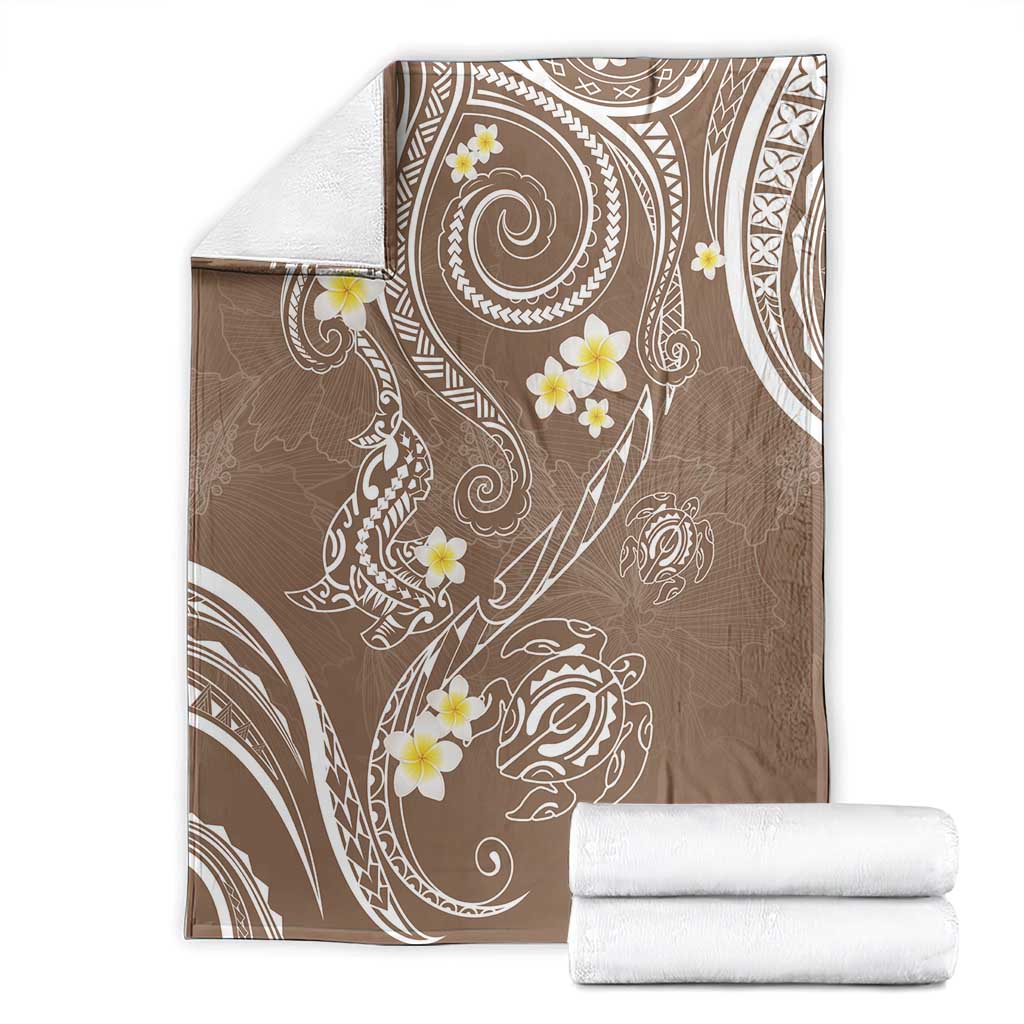 Polynesia Tribal Blanket Mocha Plumeria Tentacles