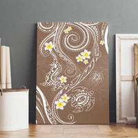 Polynesia Tribal Canvas Wall Art Mocha Plumeria Tentacles