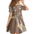 Polynesia Tribal Family Matching Off The Shoulder Long Sleeve Dress and Hawaiian Shirt Mocha Plumeria Tentacles