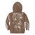 Polynesia Tribal Kid Hoodie Mocha Plumeria Tentacles