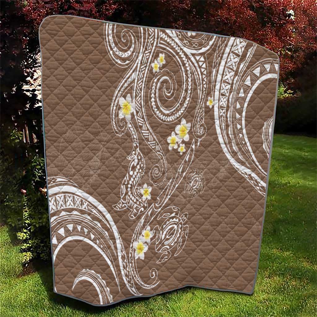 Polynesia Tribal Quilt Mocha Plumeria Tentacles LT7 - Polynesian Pride