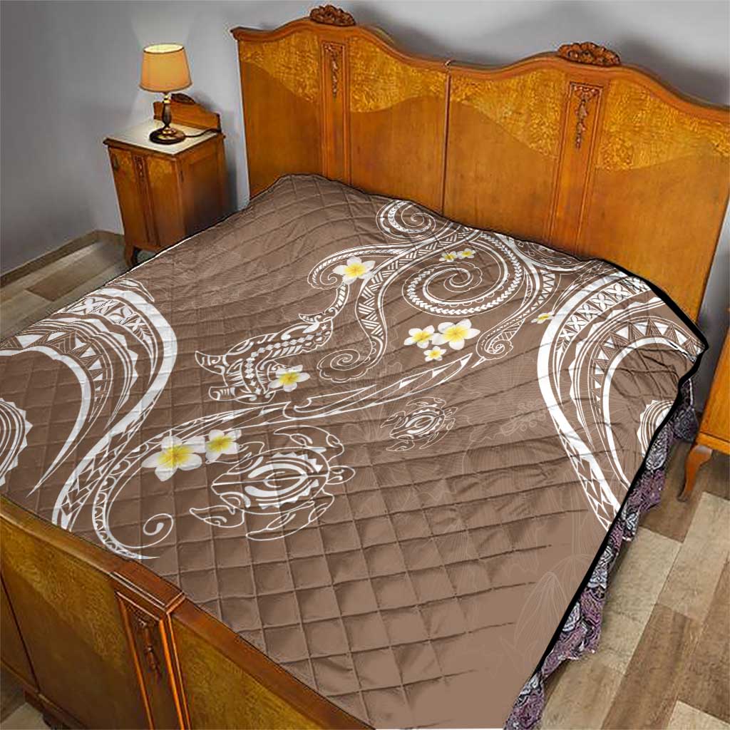 Polynesia Tribal Quilt Mocha Plumeria Tentacles LT7 - Polynesian Pride