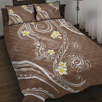 Polynesia Tribal Quilt Bed Set Mocha Plumeria Tentacles