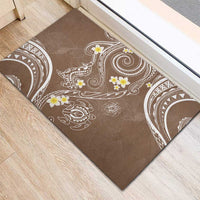 Polynesia Tribal Rubber Doormat Mocha Plumeria Tentacles LT7 - Polynesian Pride