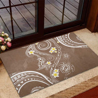Polynesia Tribal Rubber Doormat Mocha Plumeria Tentacles LT7 - Polynesian Pride