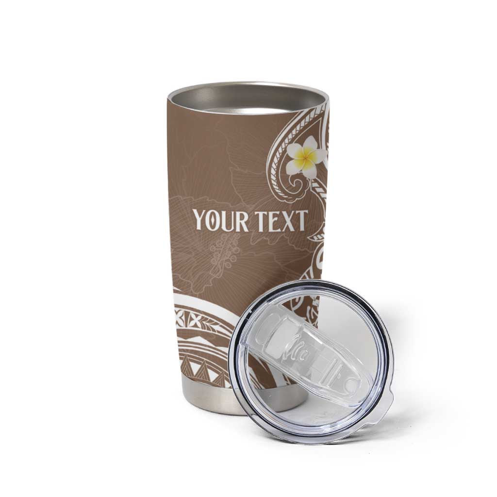 Polynesia Tribal Tumbler Cup Mocha Plumeria Tentacles