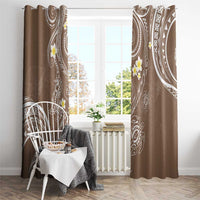 Polynesia Tribal Window Curtain Mocha Plumeria Tentacles