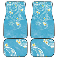 Polynesia Tribal Car Mats Turquoise Plumeria Tentacles