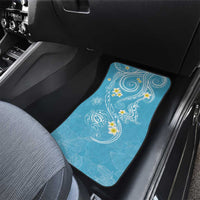 Polynesia Tribal Car Mats Turquoise Plumeria Tentacles
