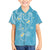 Polynesia Tribal Family Matching Off The Shoulder Long Sleeve Dress and Hawaiian Shirt Turquoise Plumeria Tentacles