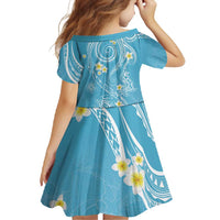 Polynesia Tribal Family Matching Off Shoulder Maxi Dress and Hawaiian Shirt Turquoise Plumeria Tentacles LT7 - Polynesian Pride