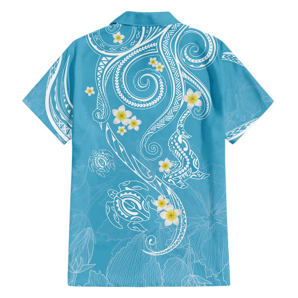 Polynesia Tribal Family Matching Puletasi and Hawaiian Shirt Turquoise Plumeria Tentacles LT7 - Polynesian Pride