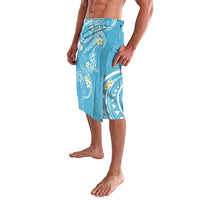 Polynesia Tribal Lavalava Turquoise Plumeria Tentacles