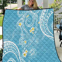 Polynesia Tribal Quilt Turquoise Plumeria Tentacles LT7 Turquoise - Polynesian Pride