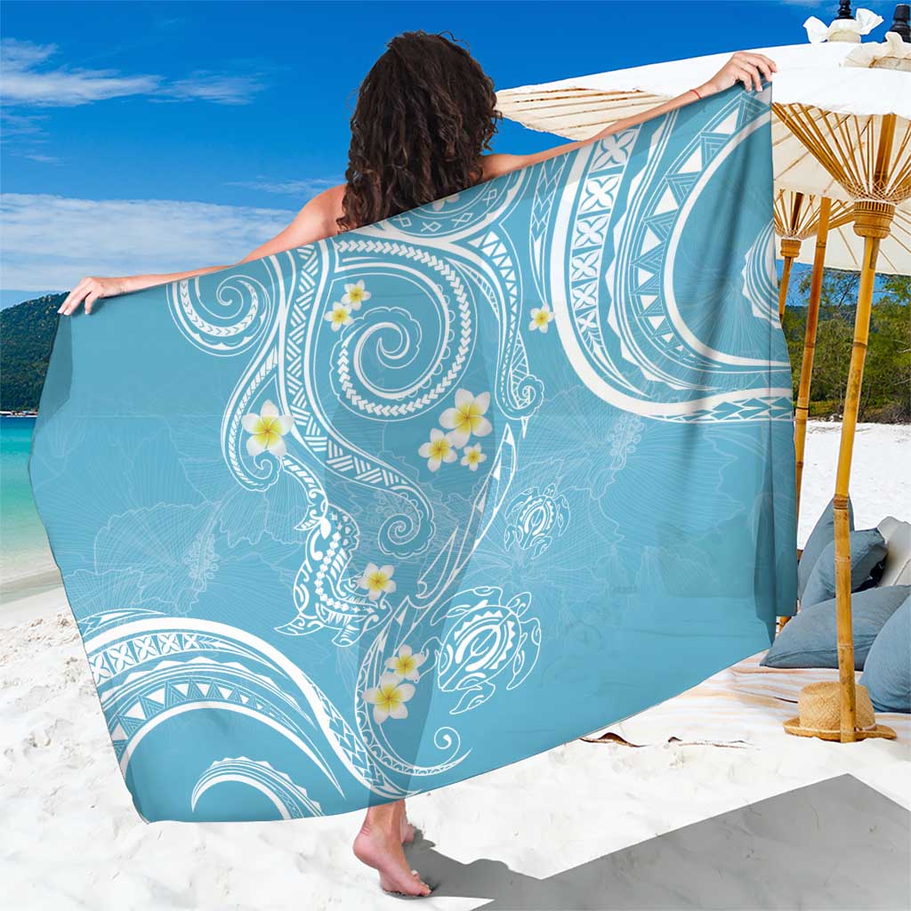 Polynesia Tribal Sarong Turquoise Plumeria Tentacles