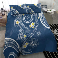 Polynesia Tribal Bedding Set Deep Blue Plumeria Tentacles