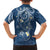 Polynesia Tribal Family Matching Off The Shoulder Long Sleeve Dress and Hawaiian Shirt Deep Blue Plumeria Tentacles