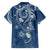 Polynesia Tribal Family Matching Off The Shoulder Long Sleeve Dress and Hawaiian Shirt Deep Blue Plumeria Tentacles