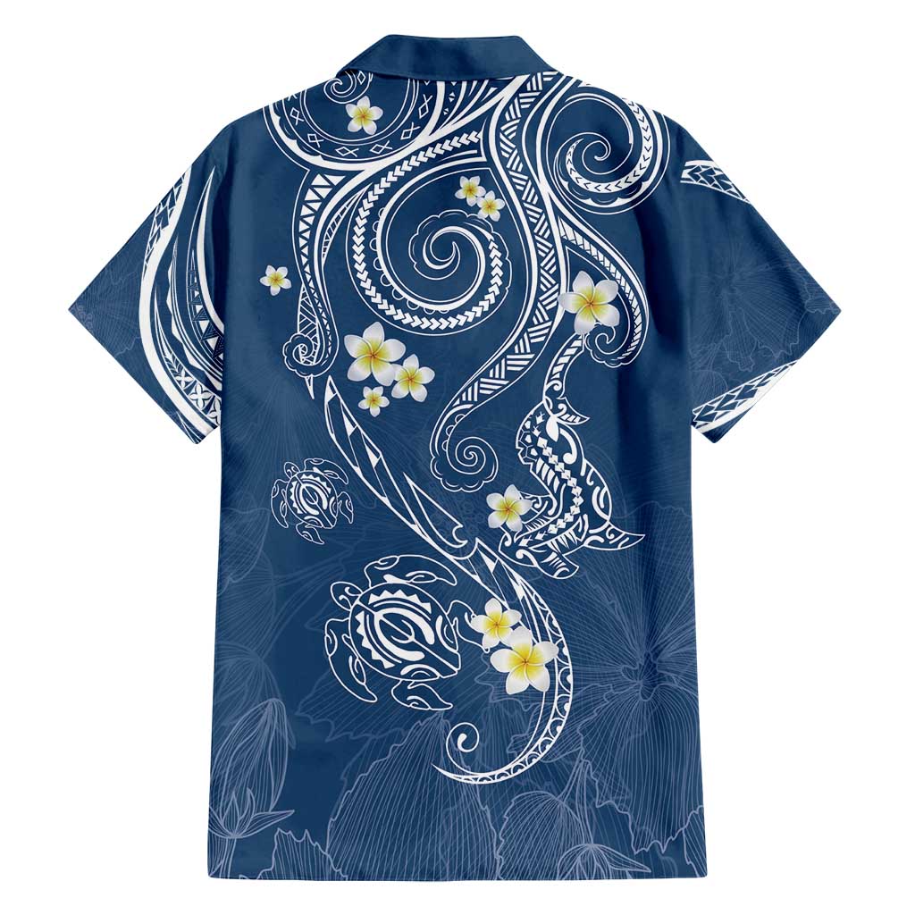 Polynesia Tribal Family Matching Summer Maxi Dress and Hawaiian Shirt Deep Blue Plumeria Tentacles LT7 - Polynesian Pride