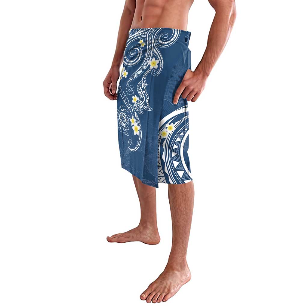 Polynesia Tribal Lavalava Deep Blue Plumeria Tentacles