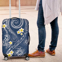 Polynesia Tribal Luggage Cover Deep Blue Plumeria Tentacles LT7 Blue - Polynesian Pride