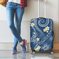 Polynesia Tribal Luggage Cover Deep Blue Plumeria Tentacles LT7 - Polynesian Pride