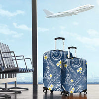 Polynesia Tribal Luggage Cover Deep Blue Plumeria Tentacles LT7 - Polynesian Pride