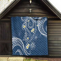 Polynesia Tribal Quilt Deep Blue Plumeria Tentacles LT7 - Polynesian Pride