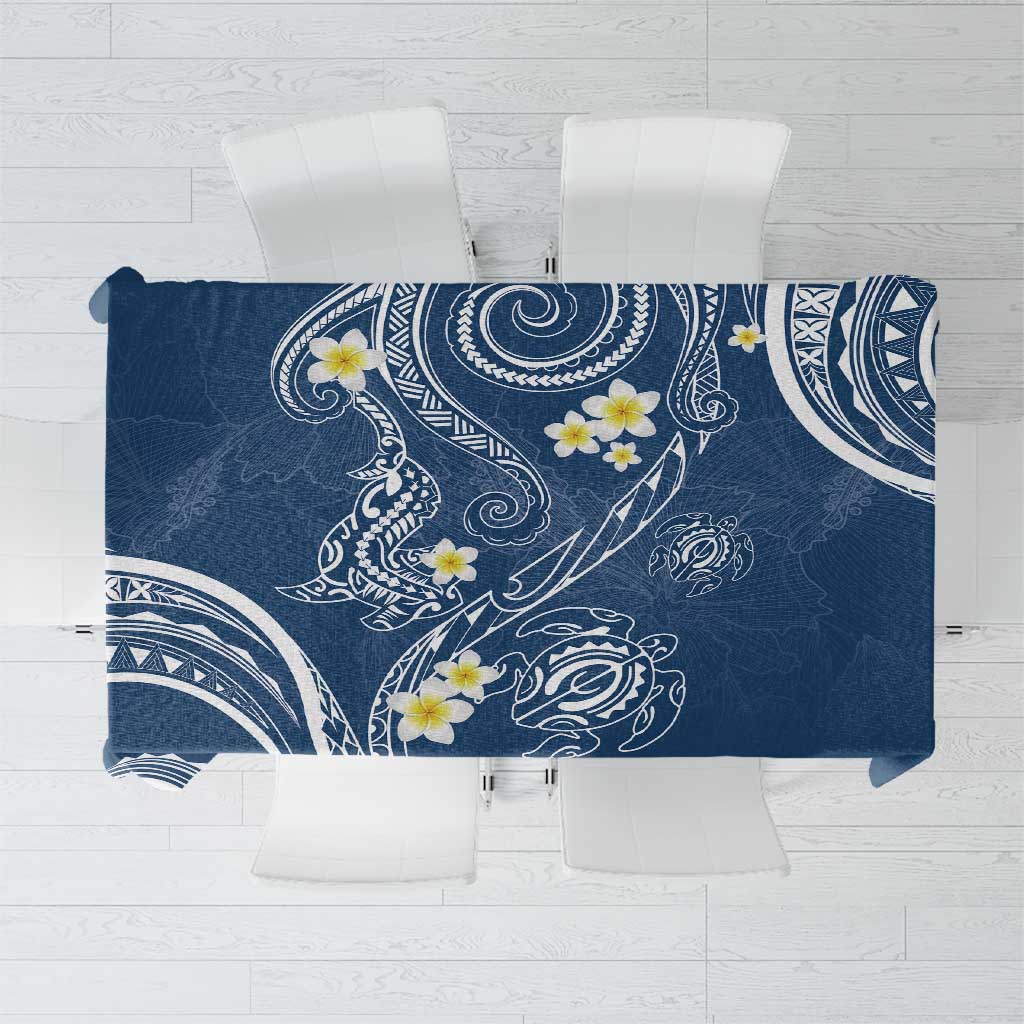 Polynesia Tribal Tablecloth Deep Blue Plumeria Tentacles LT7 Blue - Polynesian Pride