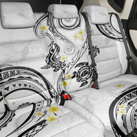 Polynesia Tribal Back Car Seat Cover White Plumeria Tentacles