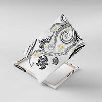 Polynesia Tribal Canvas Wall Art White Plumeria Tentacles