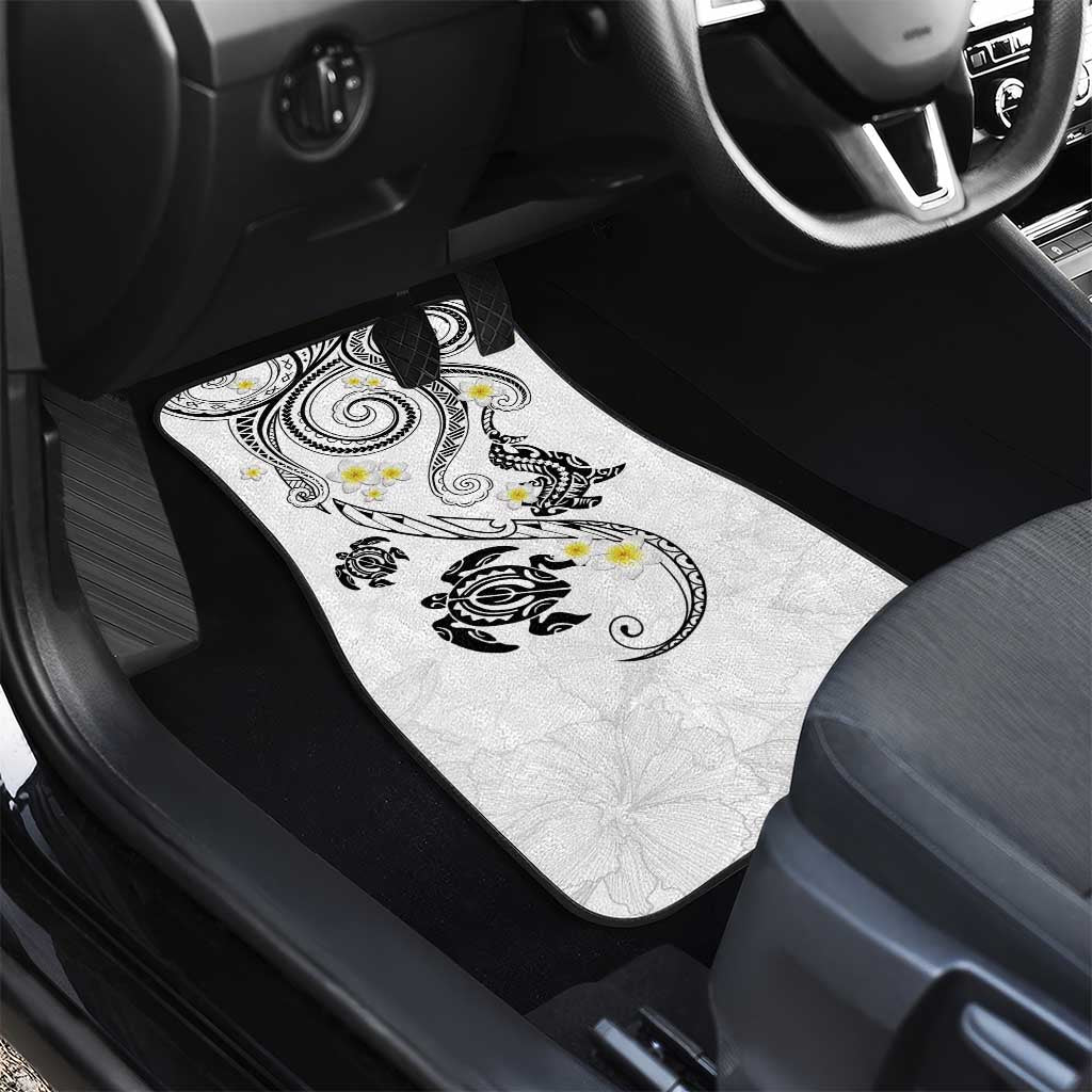Polynesia Tribal Car Mats White Plumeria Tentacles