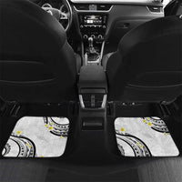 Polynesia Tribal Car Mats White Plumeria Tentacles