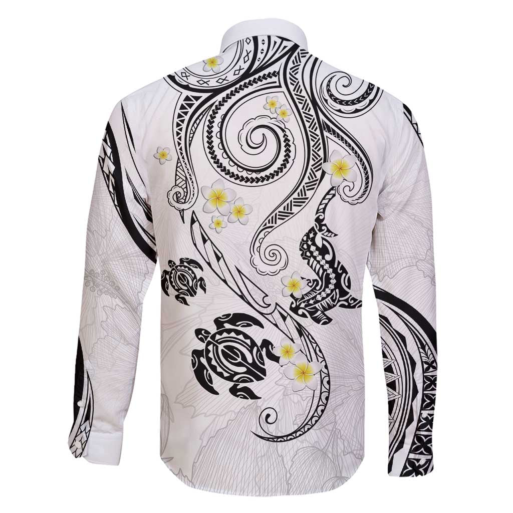 Polynesia Tribal Family Matching Summer Maxi Dress and Hawaiian Shirt White Plumeria Tentacles LT7 - Polynesian Pride