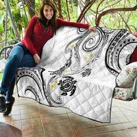 Polynesia Tribal Quilt White Plumeria Tentacles LT7 - Polynesian Pride