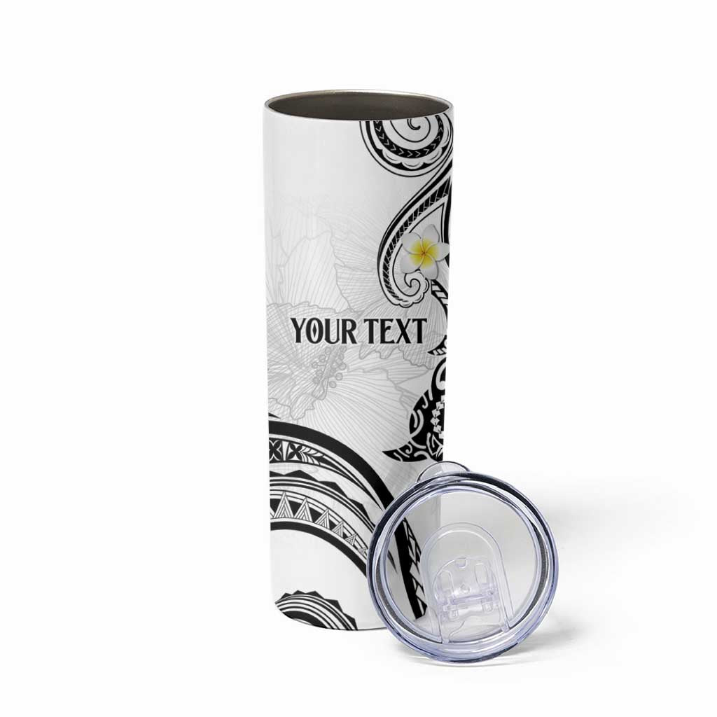 Polynesia Tribal Skinny Tumbler White Plumeria Tentacles LT7 - Polynesian Pride