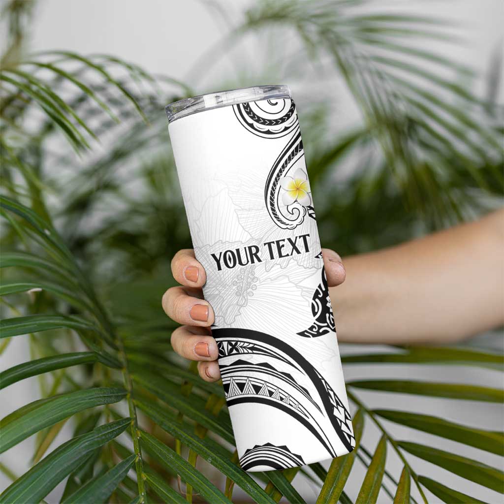 Polynesia Tribal Skinny Tumbler White Plumeria Tentacles LT7 - Polynesian Pride
