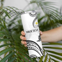 Polynesia Tribal Skinny Tumbler White Plumeria Tentacles LT7 - Polynesian Pride