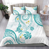 Polynesia Tribal Bedding Set Teal Plumeria Tentacles