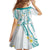 Polynesia Tribal Family Matching Off The Shoulder Long Sleeve Dress and Hawaiian Shirt Teal Plumeria Tentacles