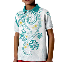 Polynesia Tribal Kid Polo Shirt Teal Plumeria Tentacles LT7 Kid Teal - Polynesian Pride