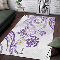 Polynesia Tribal Area Rug Lilac Plumeria Tentacles