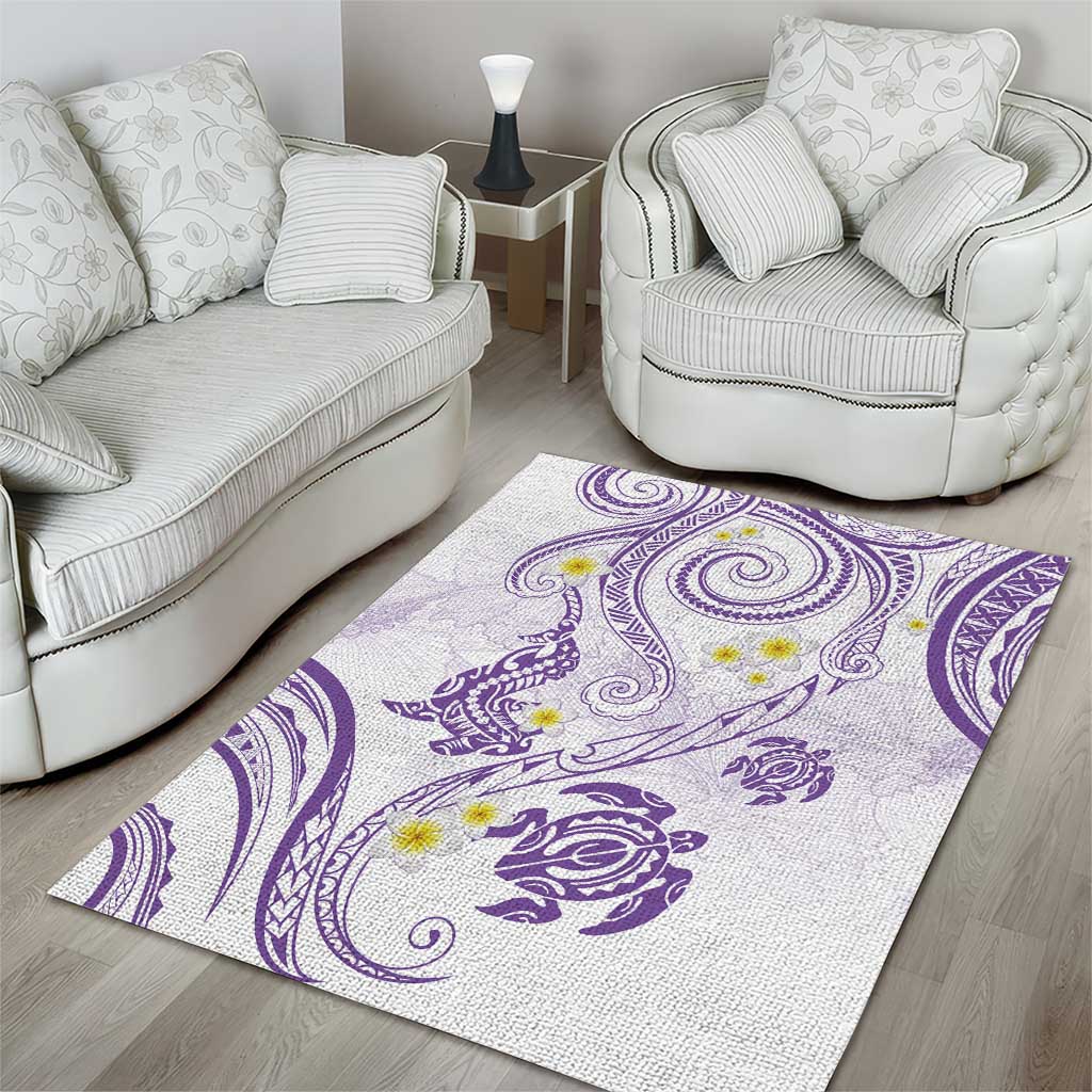 Polynesia Tribal Area Rug Lilac Plumeria Tentacles